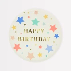 Meri-Meri Happy Birthday Stars Side Plates (x 8)