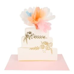 Meri-Meri Floral Cake Stand-Up Wedding Card