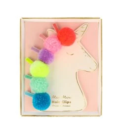 Meri-Meri Pompom Unicorn Hair Clips (x 6)