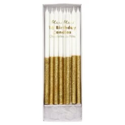 Meri-Meri Gold Glitter Dipped Candles (x 16)