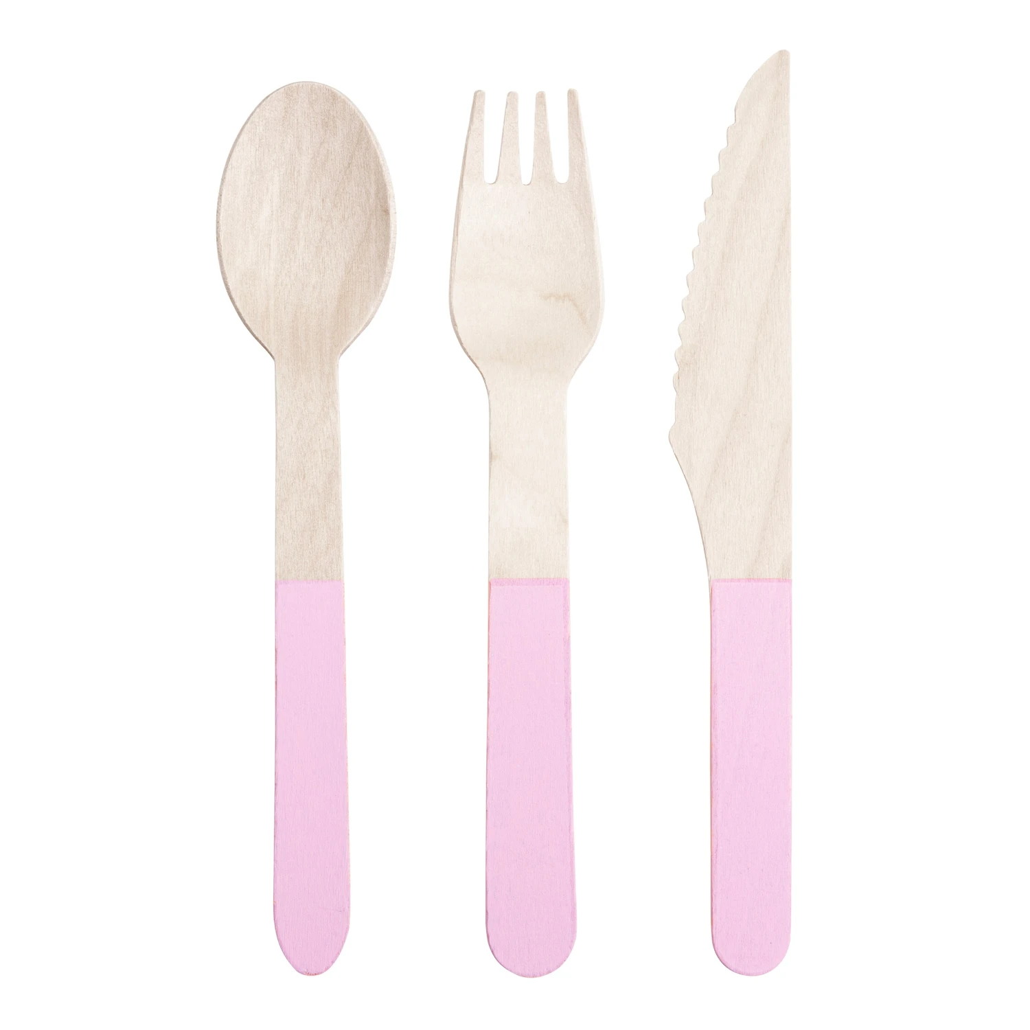 Meri-Meri Pink Wooden Cutlery Set (x 24) 3 Meri-Meri Pink Wooden Cutlery Set (x 24) - Image 3