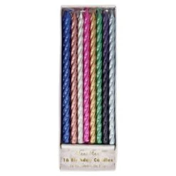 Meri-Meri Multi Metallic Twisted Candles (x 16)