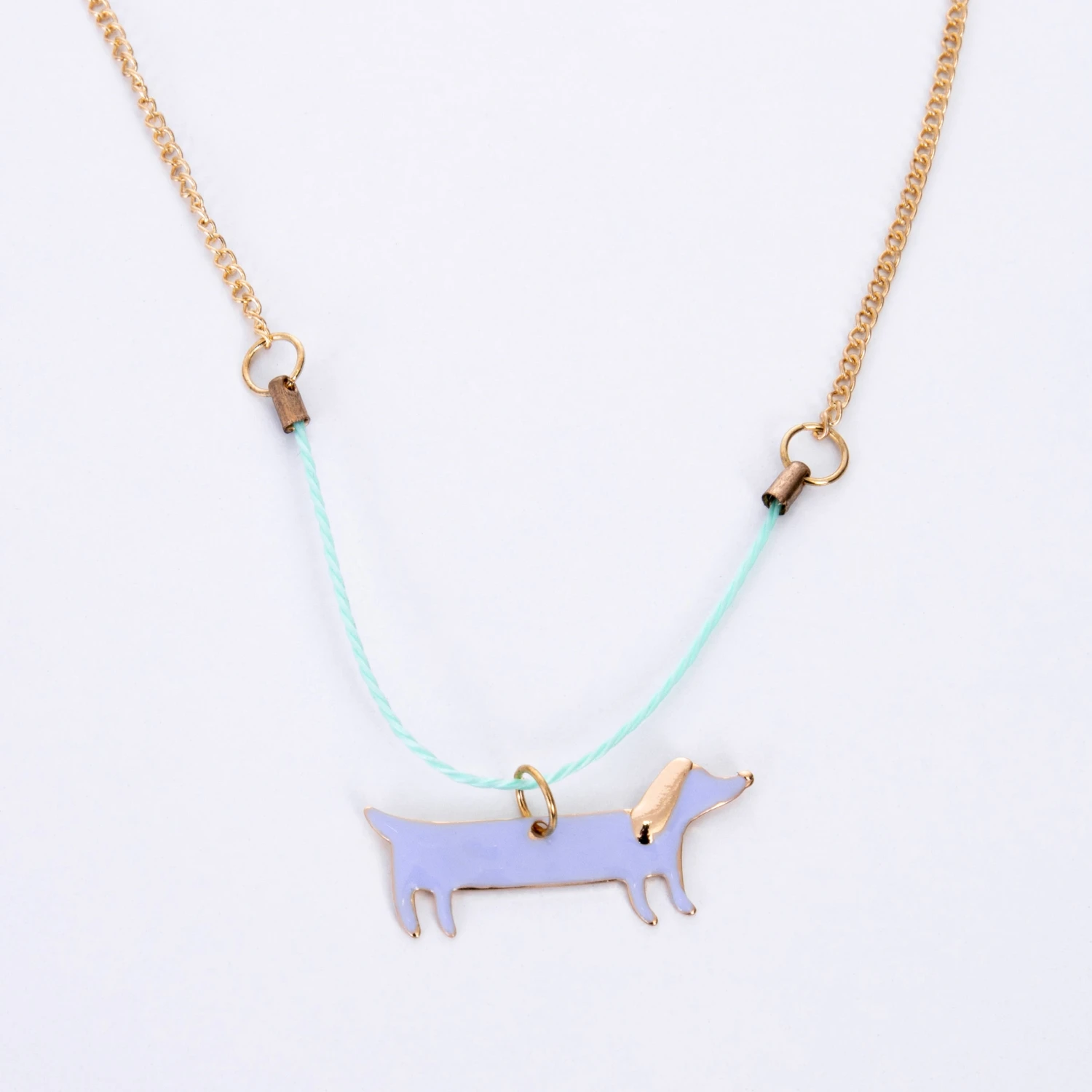 Meri-Meri Enamel Sausage Dog Necklace 1 Meri-Meri Enamel Sausage Dog Necklace
