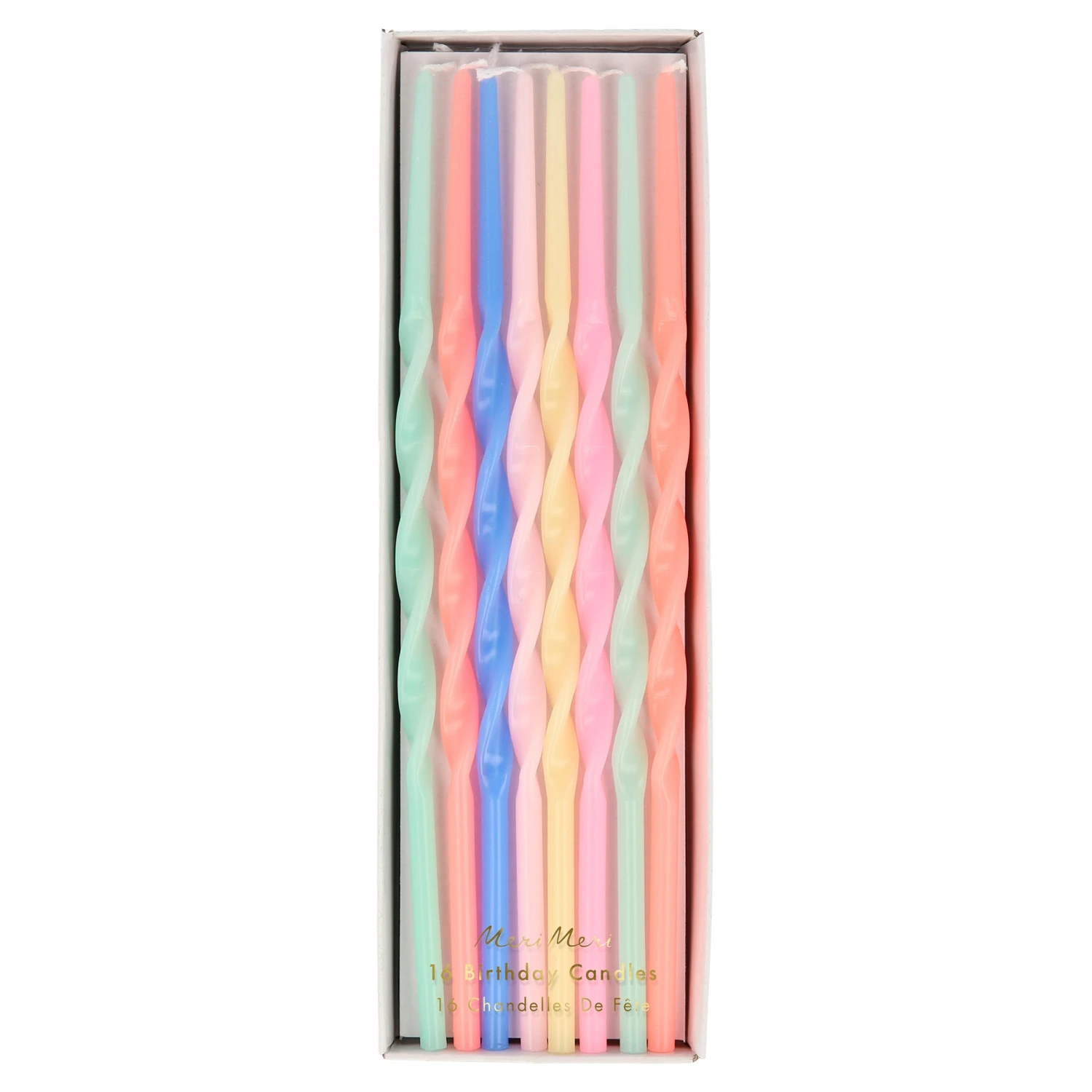Meri-Meri Mixed Twisted Long Candles (x 16) 1 Meri-Meri Mixed Twisted Long Candles (x 16)