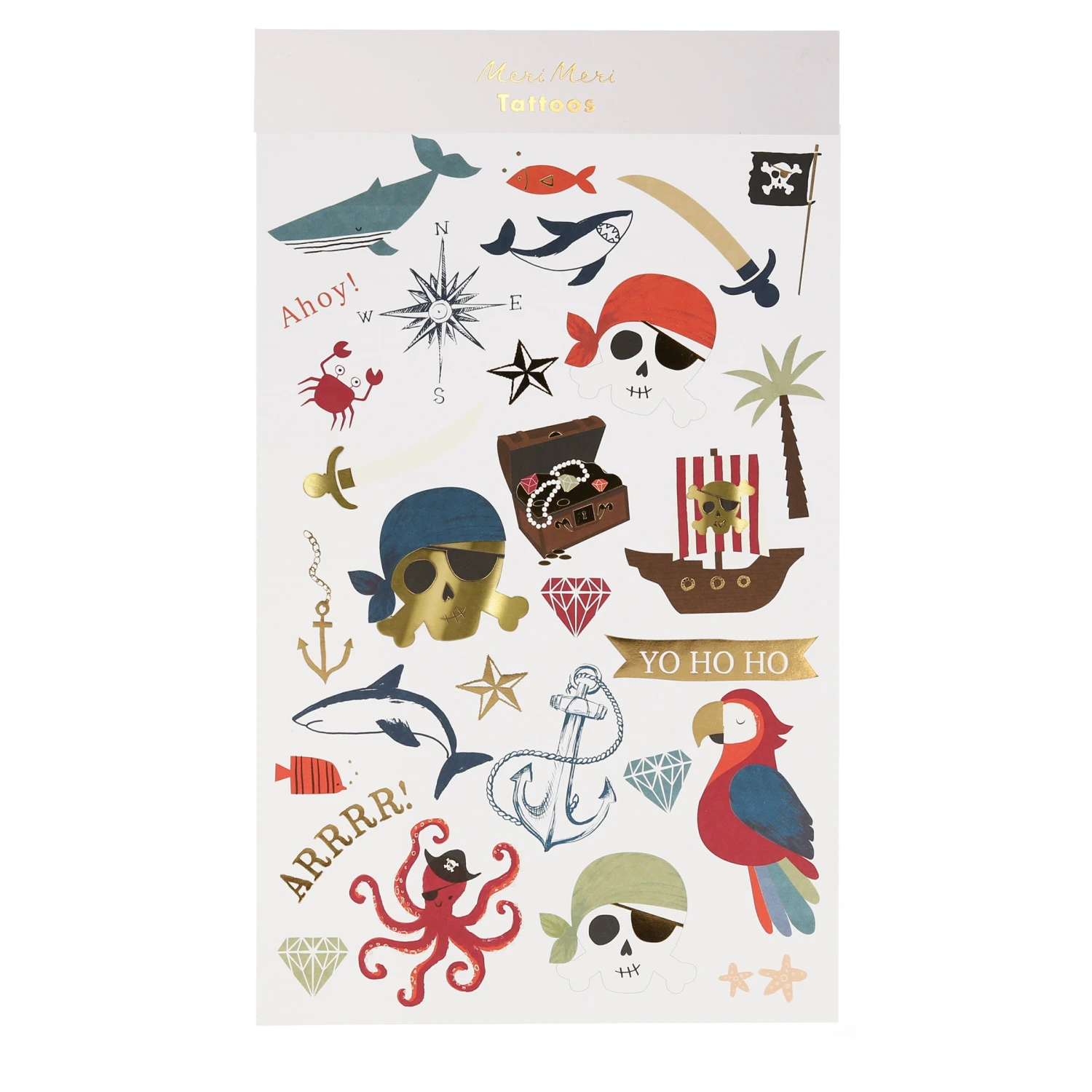 Meri-Meri Pirate Tattoo Sheets (x 2 Sheets) 1 Meri-Meri Pirate Tattoo Sheets (x 2 Sheets)