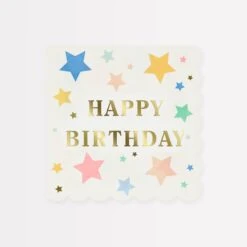 Meri-Meri Happy Birthday Stars Large Napkins (x 16)