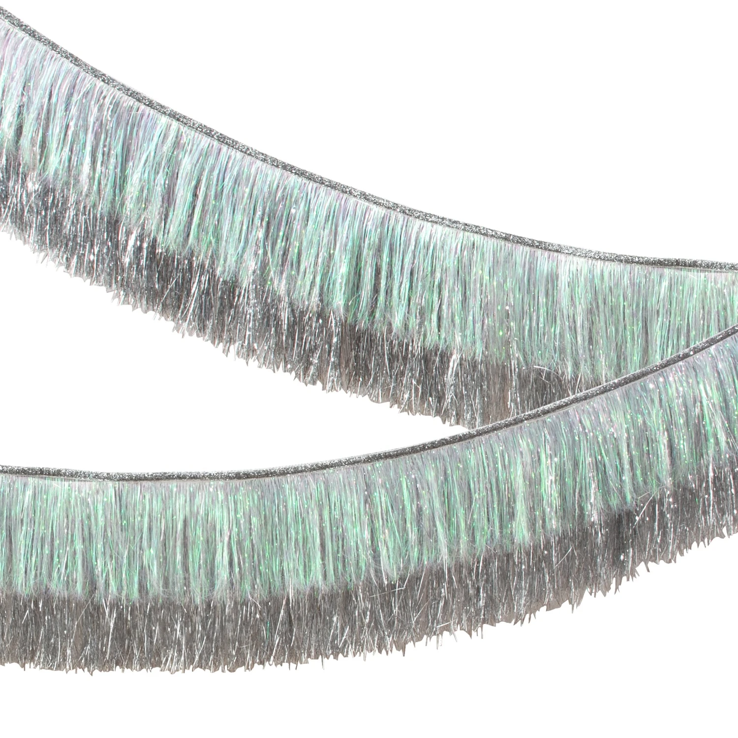 Meri-Meri Silver Iridescent Tinsel Fringe Garland 1 Meri-Meri Silver Iridescent Tinsel Fringe Garland
