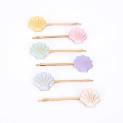 Meri-Meri Enamel Shell Hair Slides (x 6)