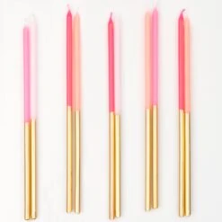 Meri-Meri Gold Dipped Pink Mix Candles (x 16) -Party Supply Discount Store media 40d432a3 eff9 4476 bbb8 2b9d4483c120