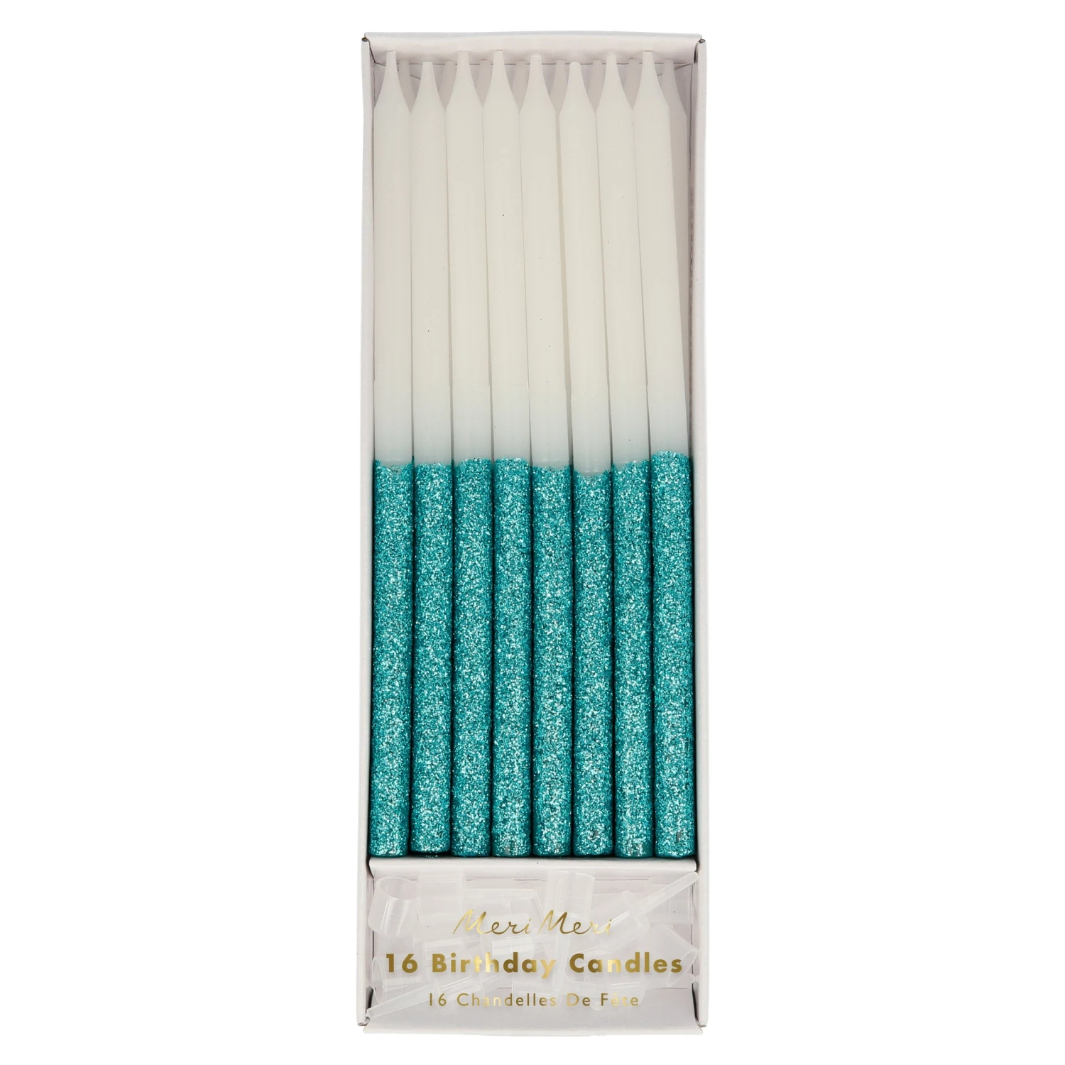 Meri-Meri Blue Glitter Dipped Candles (x 16) 1 Meri-Meri Blue Glitter Dipped Candles (x 16)
