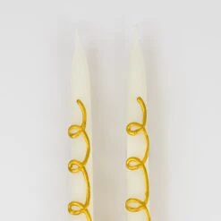 Meri-Meri Gold Swirl Taper Candles (x 2) -Party Supply Discount Store media 52fc8144 4843 457e 893f 34e7f1578501