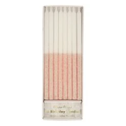 Meri-Meri Pale Pink Glitter Dipped Candles (x 16)