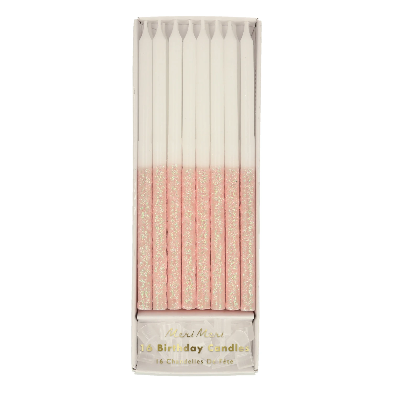 Meri-Meri Pale Pink Glitter Dipped Candles (x 16) 1 Meri-Meri Pale Pink Glitter Dipped Candles (x 16)