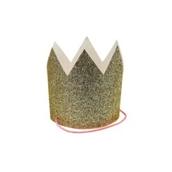 Meri-Meri Mini Gold Glitter Crowns (x 8)