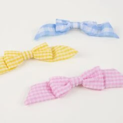 Meri-Meri Gingham Hair Bows (x 6) -Party Supply Discount Store media 60baec06 6b81 474f 9608 e9e0820a87a0