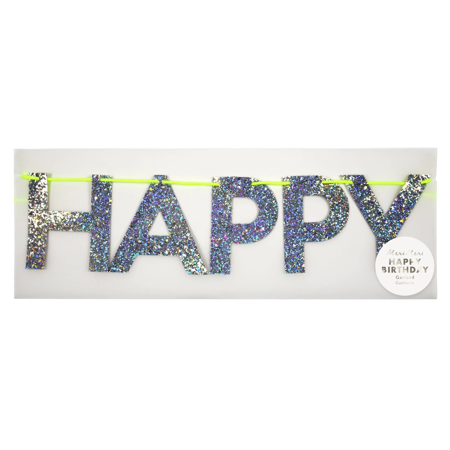 Meri-Meri Silver Happy Birthday Garland 3 Meri-Meri Silver Happy Birthday Garland - Image 3