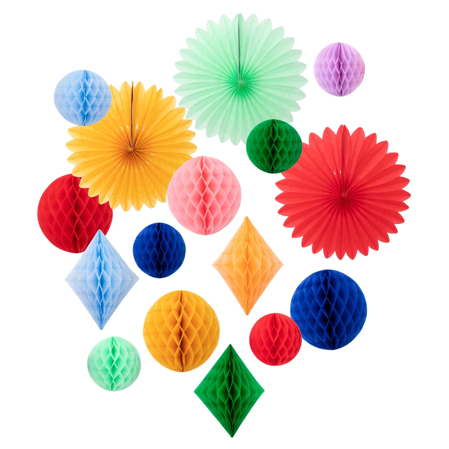 Meri-Meri Rainbow Honeycomb Decoration Kit (x 16) 1 Meri-Meri Rainbow Honeycomb Decoration Kit (x 16)