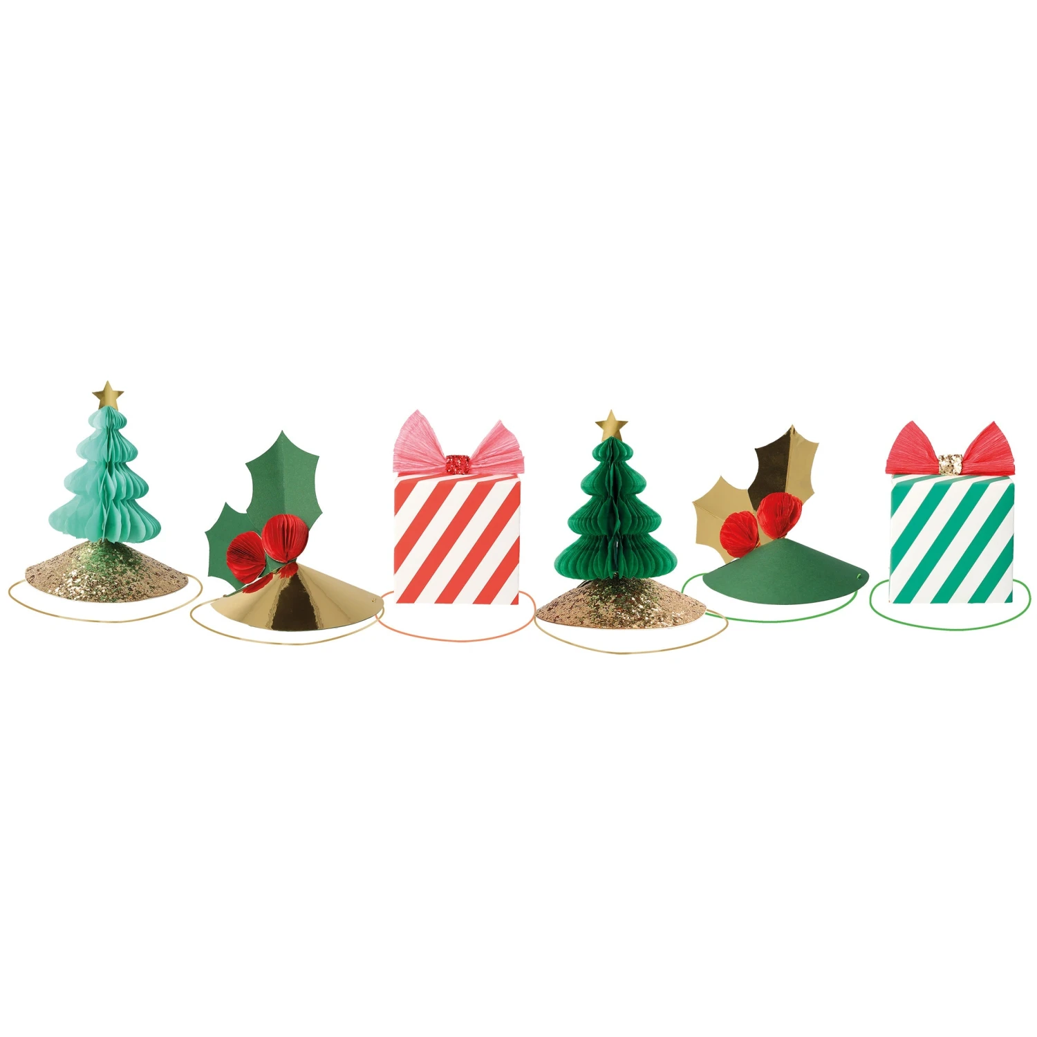 Meri-Meri Mixed Christmas Party Hats (x 6) 5 Meri-Meri Mixed Christmas Party Hats (x 6) - Image 5