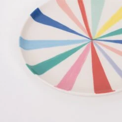 Meri-Meri Large Bright Stripe Reusable Bamboo Plates (x 6) -Party Supply Discount Store media 90bc2218 e835 4646 922c 0f00dde0d2c4