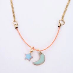 Meri-Meri Enamel Moon & Star Necklace