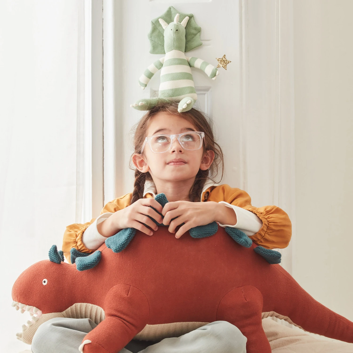 Meri-Meri Small Triceratops Knitted Toy 2 Meri-Meri Small Triceratops Knitted Toy - Image 2