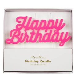 Meri-Meri Pink Happy Birthday Candle