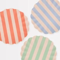 Meri-Meri Stripy Reusable Bamboo Large Plates (x 6)