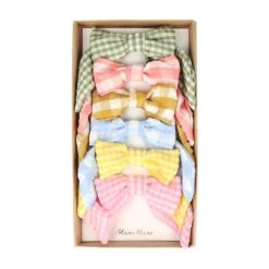 Meri-Meri Gingham Hair Bows (x 6) -Party Supply Discount Store media b99a32d0 810b 44e2 9189 e539452e6981