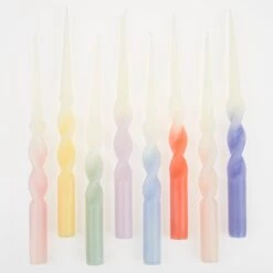 Meri-Meri Rainbow Twisted Table Candles (x 8) -Party Supply Discount Store media bd5a3a79 6773 43b2 b2da c69f9fbb531e