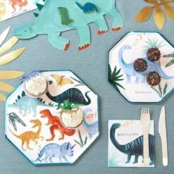Meri-Meri Dinosaur Kingdom Dinner Plates (x 8) -Party Supply Discount Store media c379099f 596c 4410 a898 75bc11ba21b3