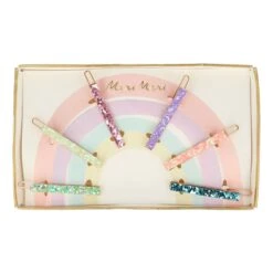 Meri-Meri Glitter Rainbow Hair Clips (x 6)