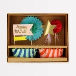 Meri-Meri Stripe Party Cupcake Kit (x 24 Toppers)