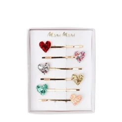 Meri-Meri Glitter Heart Hair Slides (x 6)