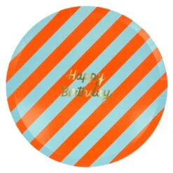 Meri-Meri Stripe Happy Birthday Dinner Plates (x 8) -Party Supply Discount Store media cec35c13 57e2 49e4 81ae 391f506280ae