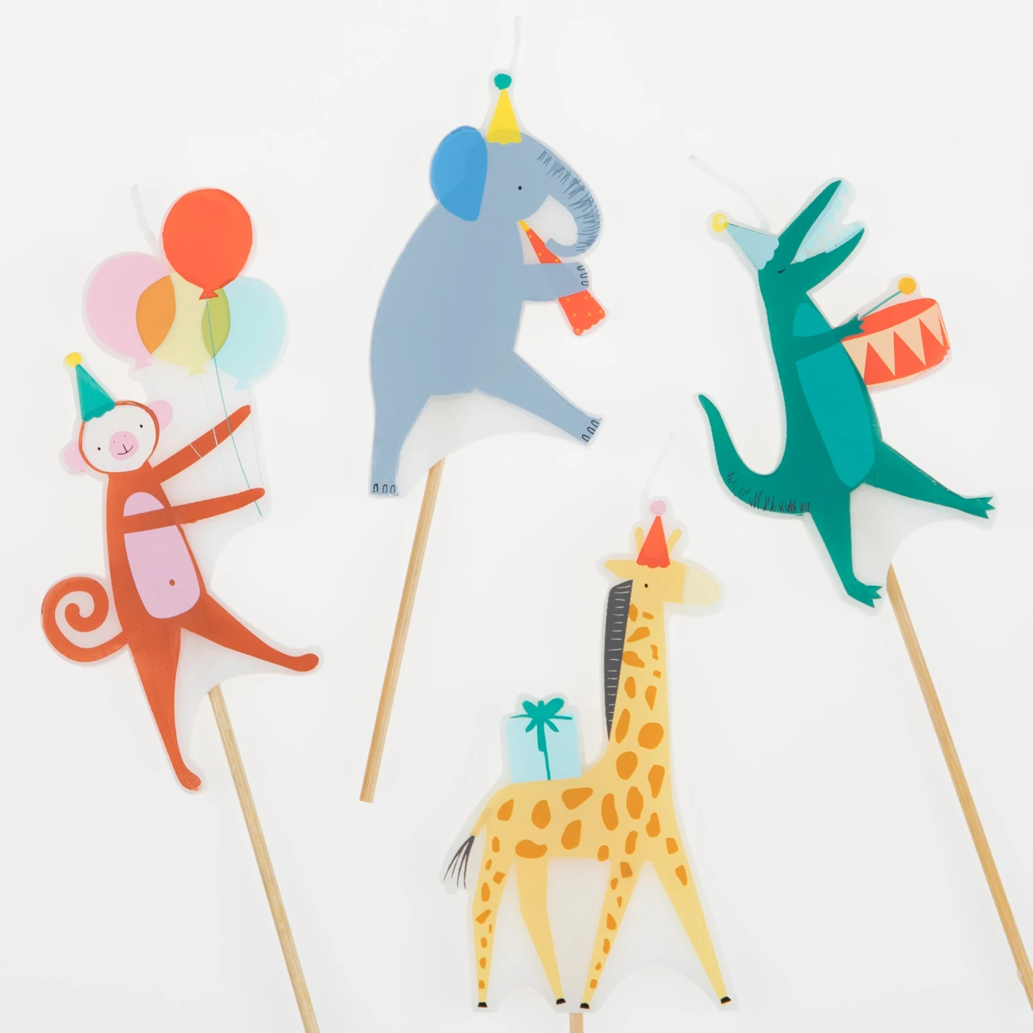 Meri-Meri Animal Parade Candles (x 4) 2 Meri-Meri Animal Parade Candles (x 4) - Image 2