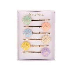 Meri-Meri Enamel Shell Hair Slides (x 6) -Party Supply Discount Store media d4b0f232 7e38 49f6 9485 5a1c17265987