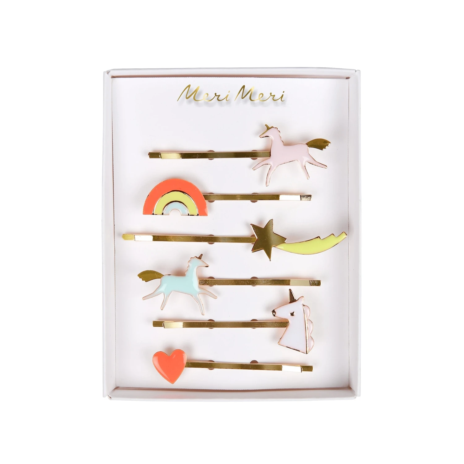 Meri-Meri Unicorn Enamel Hair Slides (x 6) 1 Meri-Meri Unicorn Enamel Hair Slides (x 6)