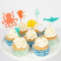 Meri-Meri Octopus & Shark Cupcake Kit (x 24 Toppers) -Party Supply Discount Store media dc408337 5a41 4882 bcb5 5f8dacb8221c