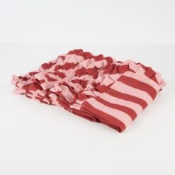 Meri-Meri Red & Pink Stripe Ruffle Fabric Napkins (x 4) -Party Supply Discount Store media dc6005e4 f8d1 46fb a6b1 a89347ca8f3a