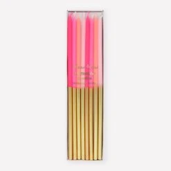 Meri-Meri Gold Dipped Pink Mix Candles (x 16)