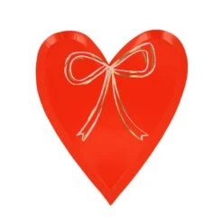 Meri-Meri Heart With Bow Plates (x 8) -Party Supply Discount Store media e978c34f fe2b 4308 935b b7456a842531