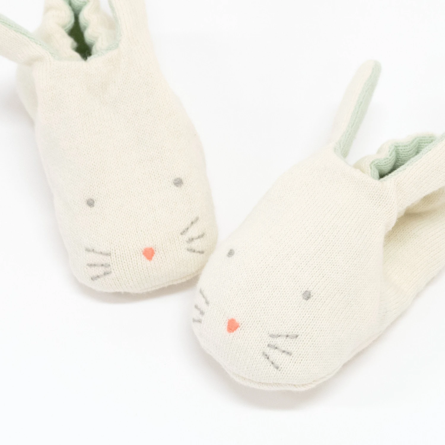 Meri-Meri Mint Bunny Baby Booties 2 Meri-Meri Mint Bunny Baby Booties - Image 2
