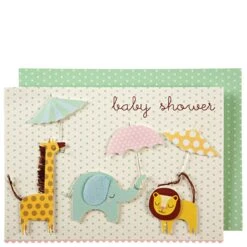 Meri-Meri Animals & Umbrellas Baby Card