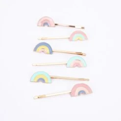 Meri-Meri Enamel Rainbow Hair Slides (x 6)