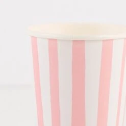 Meri-Meri Pink Stripe Cups (x 8) -Party Supply Discount Store media f8de7dd3 f11d 4d7d bb88 ced13279fa84