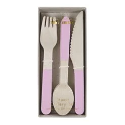 Meri-Meri Pink Wooden Cutlery Set (x 24)