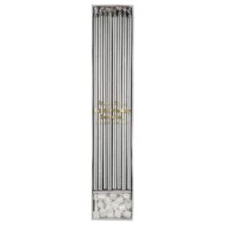 Meri-Meri Silver Long Candles (x 16)